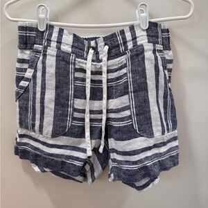 Athleta Blue and White Striped Women's Athletic Shorts